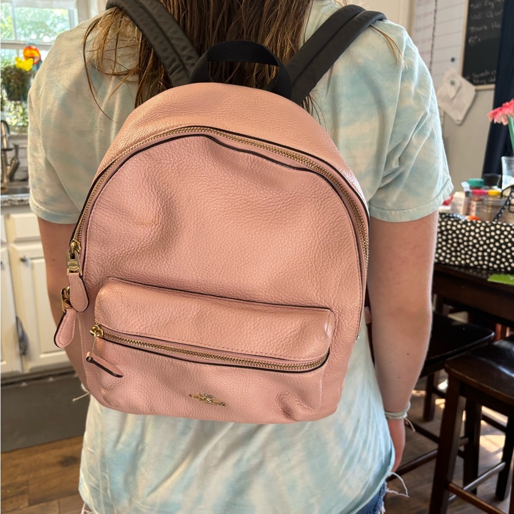 Coach Pink Leather Backpack